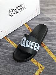 Alexander McQueen Graffiti Logo Slides Black - 5