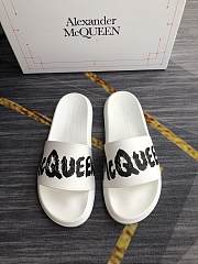 Alexander McQueen Graffiti Logo Slides White - 6