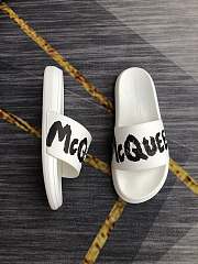 Alexander McQueen Graffiti Logo Slides White - 5