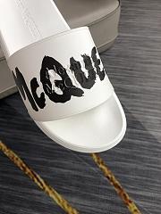 Alexander McQueen Graffiti Logo Slides White - 2