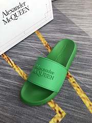 Alexander McQueen Logo Pool Slides Green - 5