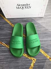 Alexander McQueen Logo Pool Slides Green - 6