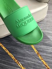 Alexander McQueen Logo Pool Slides Green - 3