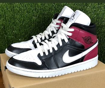 Air Jordan 1 Mid Black Noble Red BQ6472-016