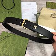 Gucci Belt with Square Buckle and Interlocking G Black ‎673921 AP00G 1000 - 5
