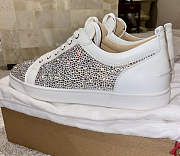 Christian Louboutin Louis Junior Strass Flat Latte Swarovski White - 2