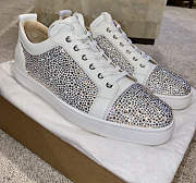 Christian Louboutin Louis Junior Strass Flat Latte Swarovski White - 4