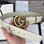 Gucci Leather Belt With Double G Buckle White 409417 AP00T 9022 - 2