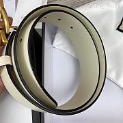 Gucci Leather Belt With Double G Buckle White 409417 AP00T 9022 - 3