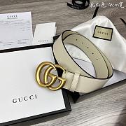 Gucci Leather Belt With Double G Buckle White 409417 AP00T 9022 - 5
