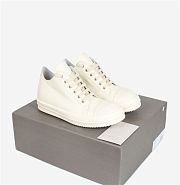 Rick Owens Strobe Low Top Milk Leather - 6