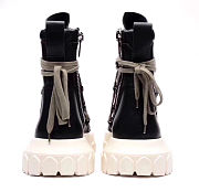 Rick Owens Leather Lace Up Hiking Boots Black Milk - 2