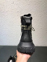 Rick Owens Leather Lace Up Hiking Boots Dirt Black - 6