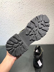 Rick Owens Leather Lace Up Hiking Boots Dirt Black - 5