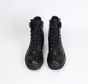 Rick Owens High Top Leather Sneakers Black In Black - 3