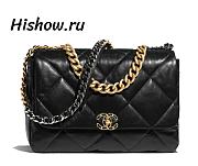 Chanel 19 Flap Bag Lambskin Large Black 19*12*3.5CM  - 1