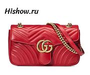 Gucci GG Marmont Small Matelasse Bag Red 26*15*7CM - 1