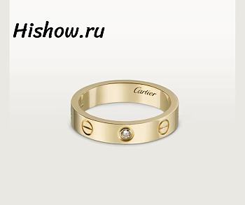 Cartier Ring Leve Wedding Band Gold 1 Diamond 4 mm