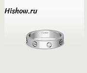 Cartier Ring Leve Wedding Band Platinum 1 Diamond 4 mm - 1