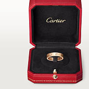 Cartier Ring Leve Wedding Band Rose Gold 1 Diamond 4 mm - 2