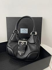 Prada Moon Re-Nylon Leather Bag Black Size 23x13x9 cm - 4