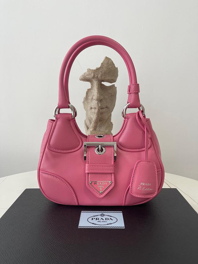 Prada Moon Re-Nylon Leather Bag Pink Size 23x13x9 cm - 1