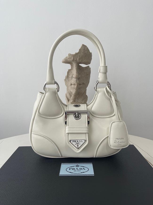 Prada Moon Re-Nylon Leather Bag White Size 23x13x9 cm - 1