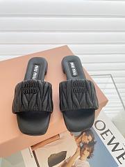 Miu Miu Matelassé Nappa Leather Slides Black - 1