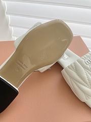 Miu Miu Matelassé Nappa Leather Slides White - 5