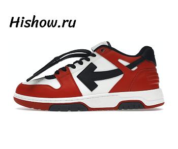 OFF-WHITE Out Of Office OOO Low Tops Black White Red OMIA189S22LEA0012510