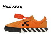 Off-White Vulcanized Leather Low Top Sneaker Orange  - 1