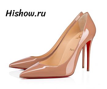 Christian Louboutin Kate Pumps Patent Calf Leather Nude 100 mm