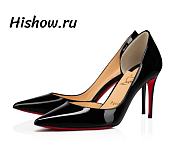 Christian Louboutin Iriza Pumps Nappa Patent Calf Leather Bianco Black 85 mm - 1