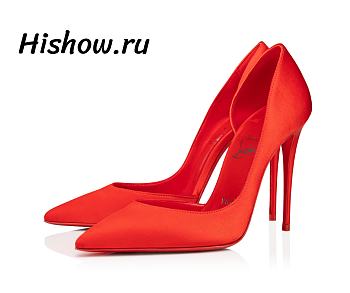 Christian Louboutin Iriza Pumps Crepe satin Ole Red 100mm