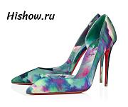 Christian Louboutin Iriza Pumps Crepe Satin Melancholia Print Multicolor 100mm - 1