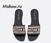 Dior Dway Slide Deep Blue Embroidered Cotton KCQ166ERC_S56B - 1