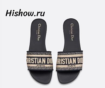 Dior Dway Slide Deep Blue Embroidered Cotton KCQ166ERC_S56B