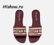 Dior Dway Slide Burgundy Embroidered Cotton KCQ166ERC_S16V - 1