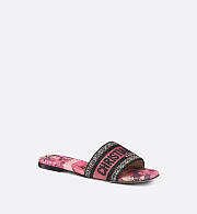 Dior Dway Slide Embroidered Cotton and Indy Pink Multicolor Toile de Jouy Voyage Motif - 5