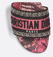 Dior Dway Slide Embroidered Cotton and Indy Pink Multicolor Toile de Jouy Voyage Motif - 2