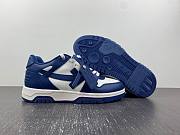 OFF-WHITE Out Of Office OOO Low Tops White Navy Blue Suede OMIA189F22LEA0020142 - 6