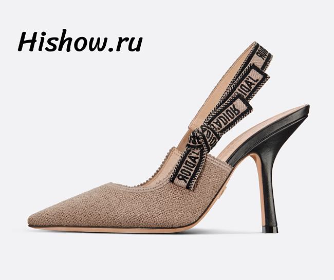 J'aDior Slingback Pump Deep Blush Embroidered Jute Canvas - 1