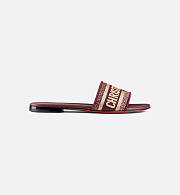 Dior Dway Slide Burgundy Embroidered Cotton KCQ166ERC_S16V - 3
