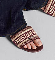 Dior Dway Slide Burgundy Embroidered Cotton KCQ166ERC_S16V - 2
