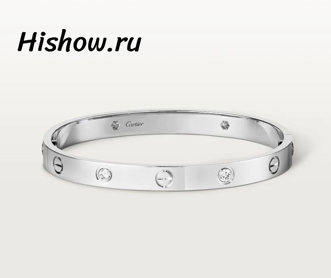 Catier Love Bracelet 4 Diamonds White Gold 6.1 mm - 1
