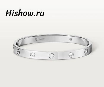Catier Love Bracelet 4 Diamonds White Gold 6.1 mm