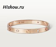 Catier Love Bracelet 4 Diamonds Rose Gold 6.1 mm - 1