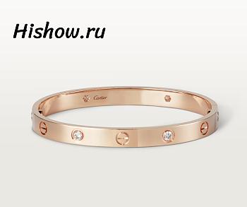 Catier Love Bracelet 4 Diamonds Rose Gold 6.1 mm