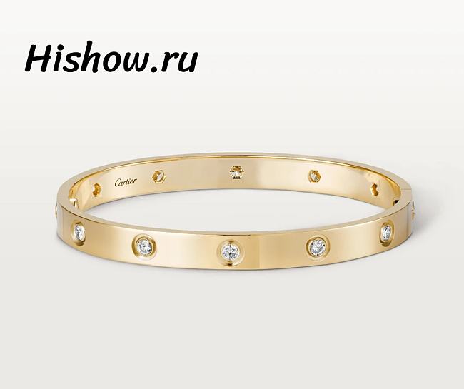 Catier Love Bracelet 10 Diamonds Yellow Gold 6.1 mm - 1