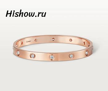 Catier Love Bracelet 10 Diamonds Rose Gold 6.1 mm